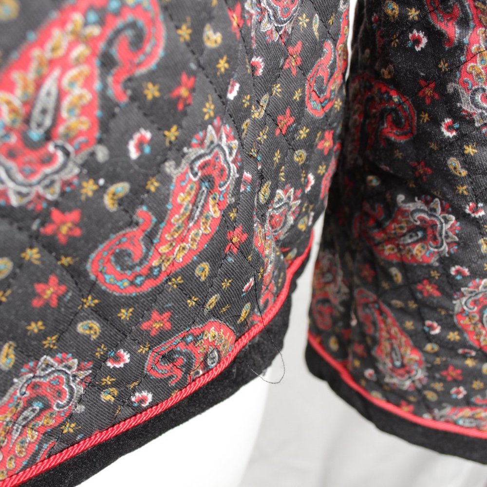 Vintage GrannyCore Boxy Quilted Paisley Blazer Jacket Sz M - Picture 8 of 10